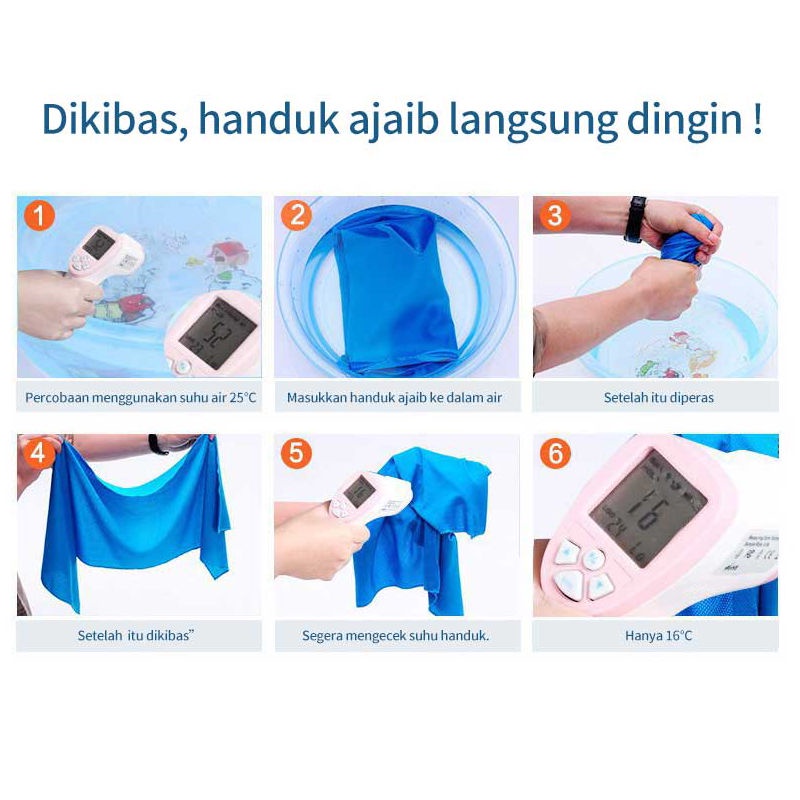 Handuk Olahraga Microfiber Dingin Premium Ukuran 30x20cm