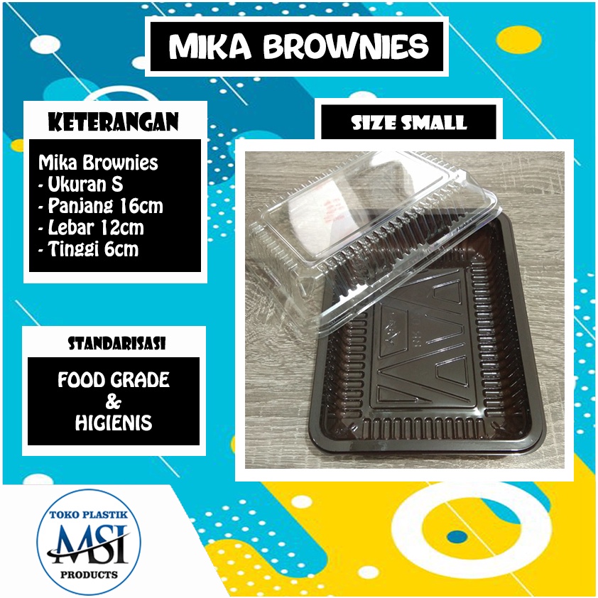 Mika Brownies Size S / Mika Plastik Tempat Kue Brownies Ukuran S / Tempat Bento Size Small