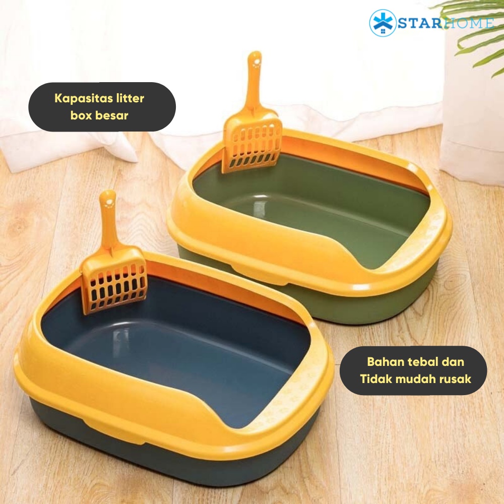 Cat Litter Box Kotak Bak Pasir Kucing Litter Box Kucing Wadah Tempat Pasir Kucing Toilet Kucing