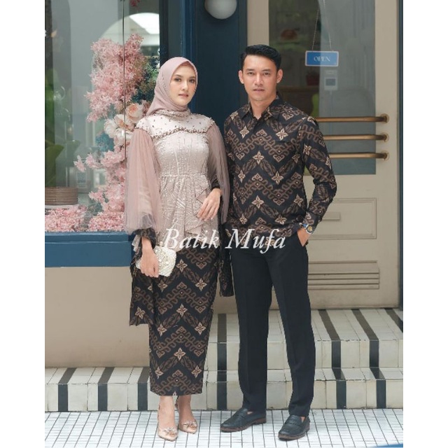 Set kebaya couple VANILA Brown Kebaya terbaru eksklusif kebaya wisuda viral kebaya modern kebaya tunangan lamaran