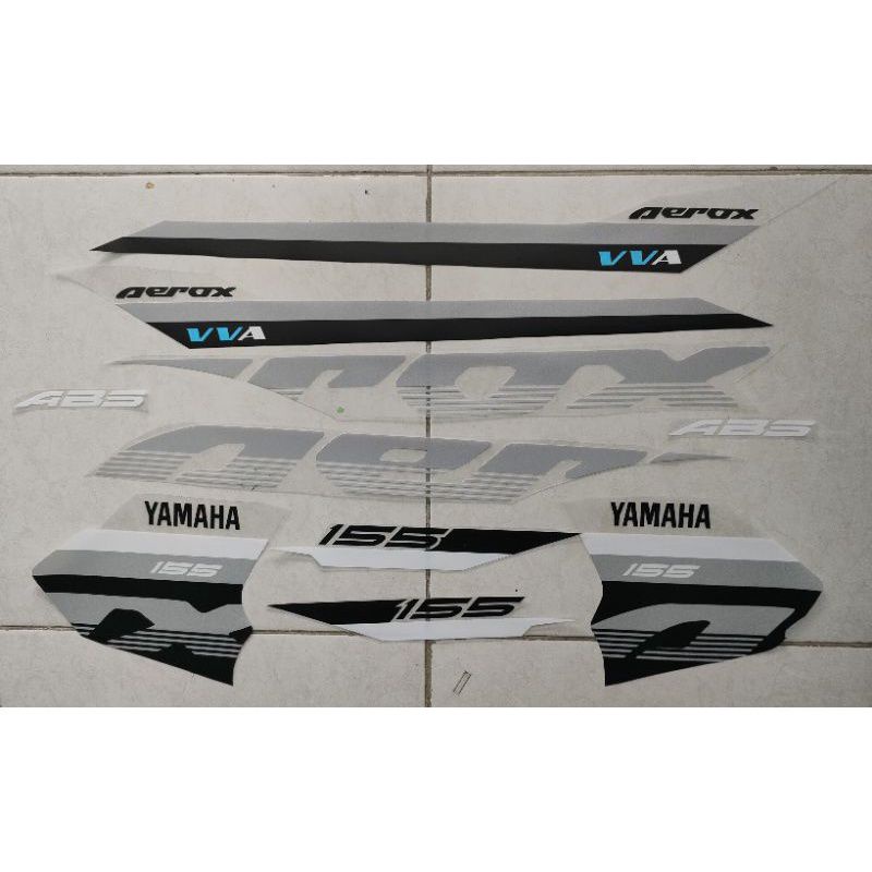 STRIPING STICKER AEROX 155 NVX TRANSPARAN MALAYSIA SILVER