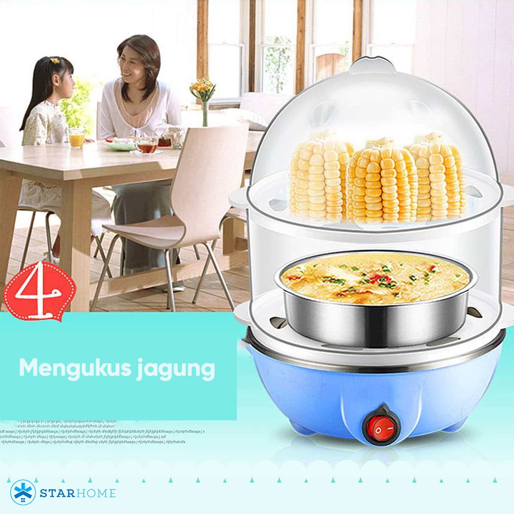 StarHome Alat Kukus Telur - Egg Boiler Cooker -  Steamer Botol Bayi - Kukusan Elektrik Serbaguna