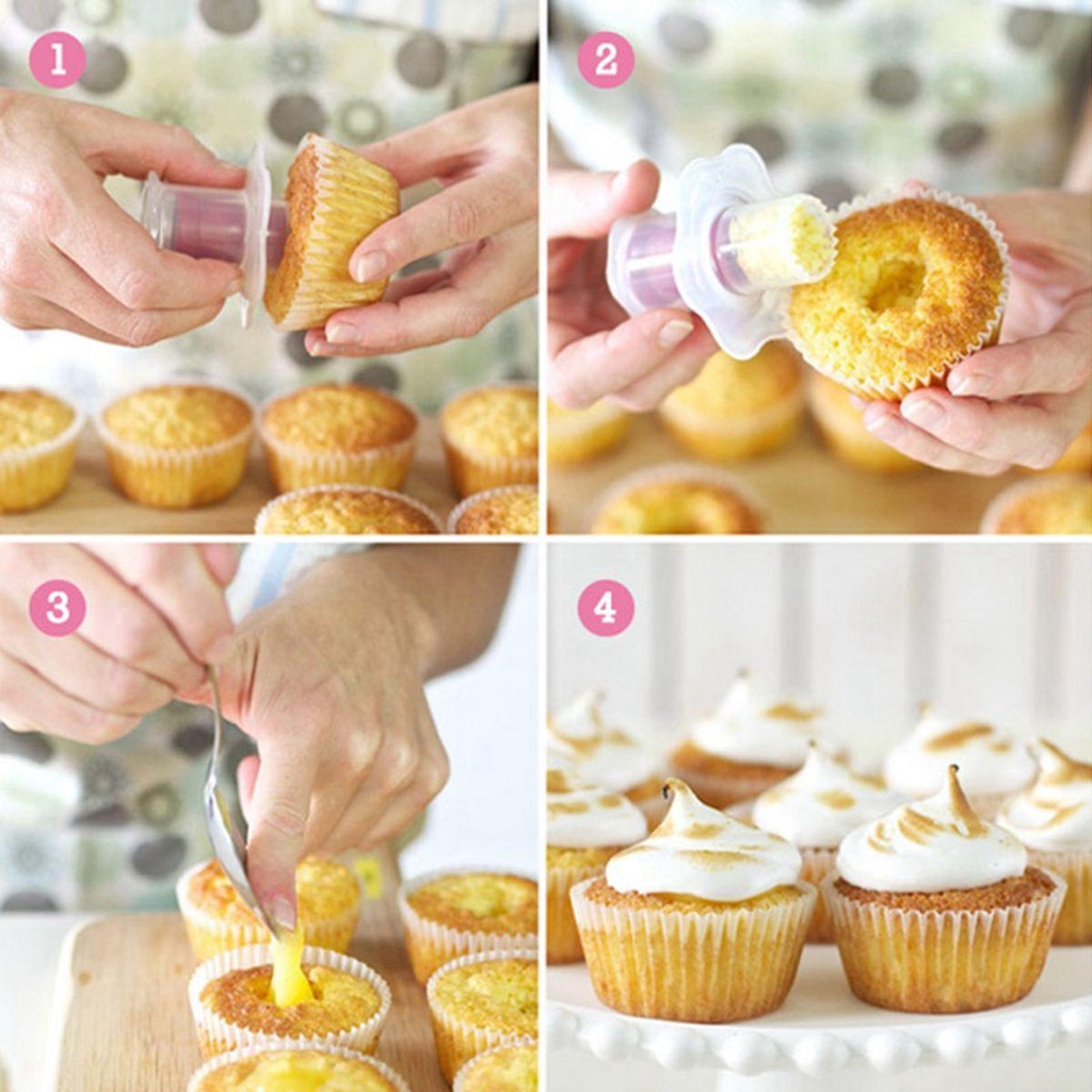 【 ELEGANT 】 Cupcake Plunger Fondant Dekorasi Roti Muffin Filling Cake Divider