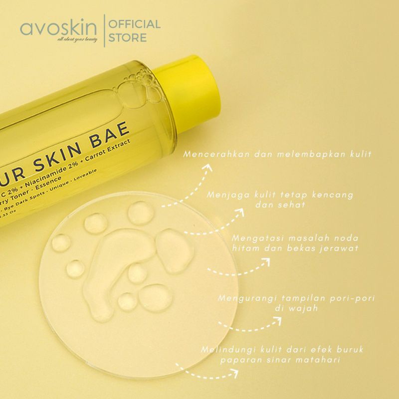 (BPOM) AVOSKIN Your Skin Bae Toner Vitamin C 2% + Niacinamide 2% + Carrot Extract + Raspberry 100ml