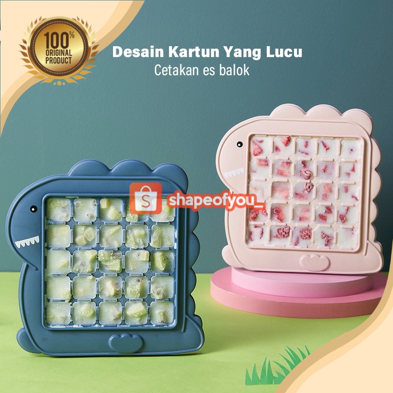 CETAKAN ES BATU Buah Juice Plastik Karakter Motif Lucu Dino Gajah Ice Cube Maker Kecil Praktis