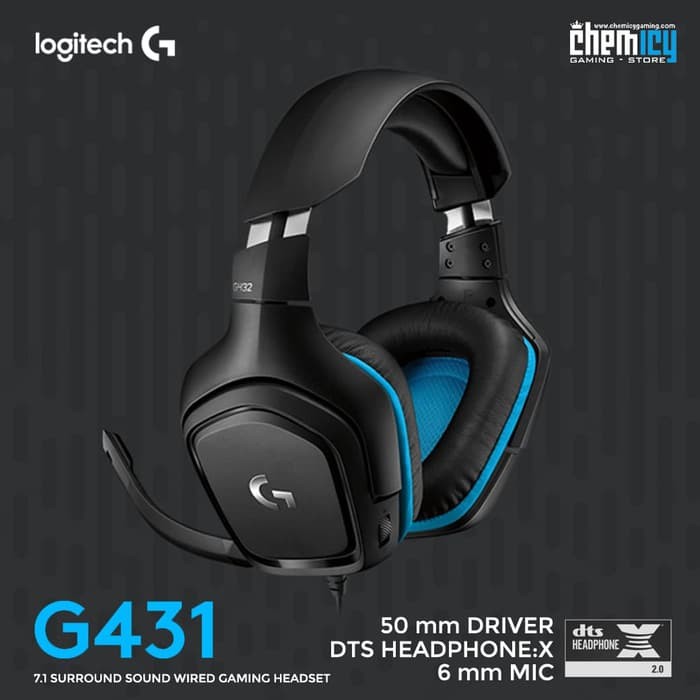 Logitech G431 DTS Headphone: X 7.1 Surround Sound Gaming Headset