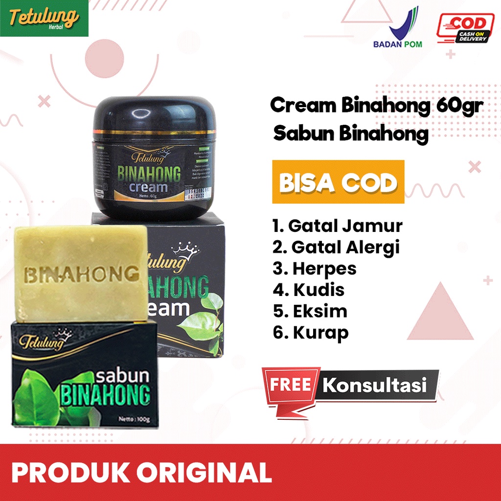 Paket 1 Salep/Krim Binahong 60gr dan 1 Sabun Binahong Salep obat gatal kulit paling ampuh Original