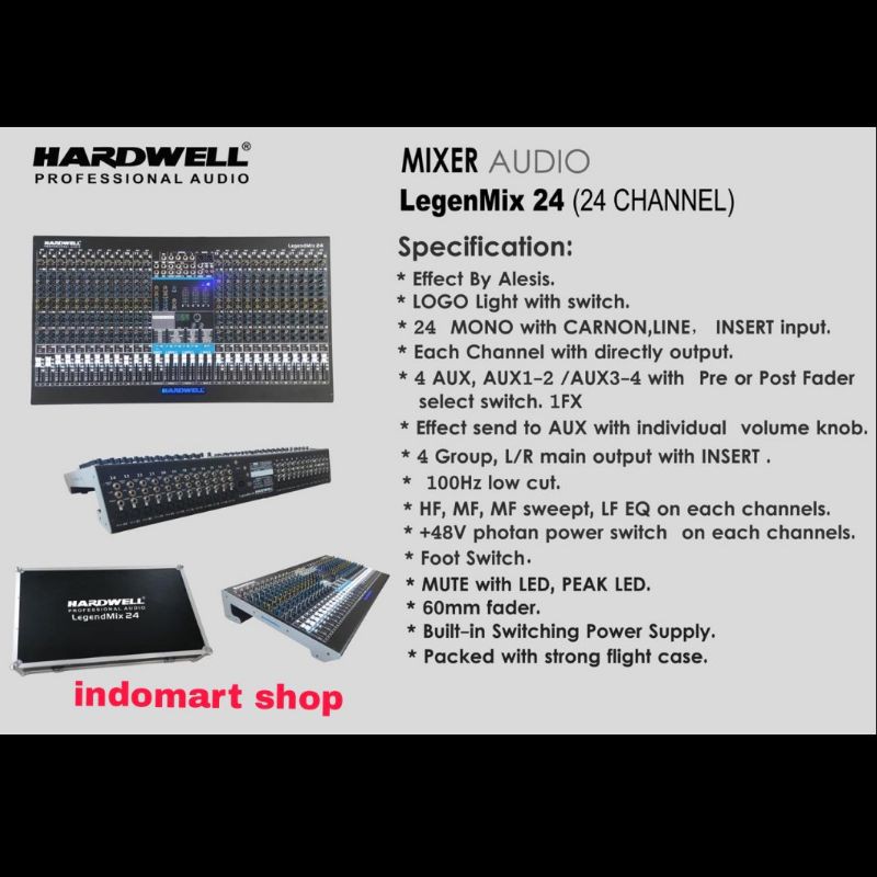 Mixer Audio HARDWELL Legendmix 24 ( 24 Channel ) ORIGINAL