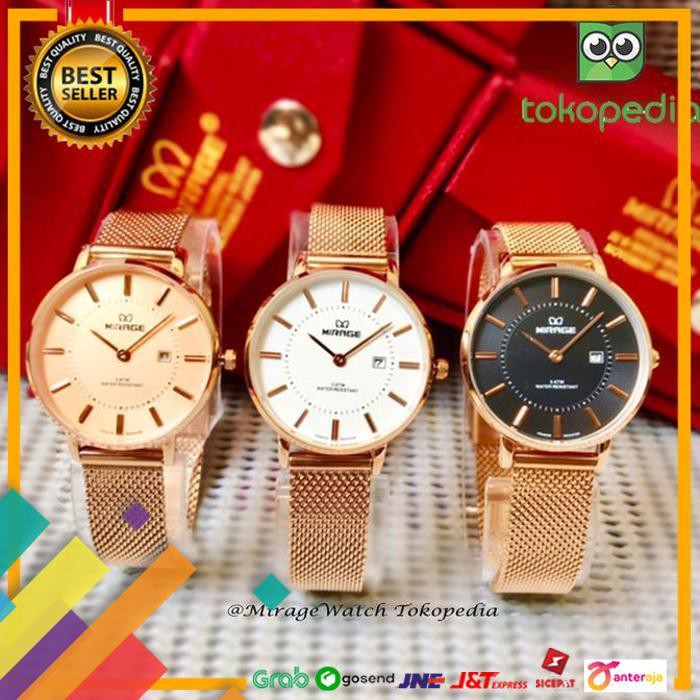 DEAL.. JAM TANGAN WANITA ROSEGOLD TALI PASIR DW MIRAGE 8623L - HITAM ..TERMURAH