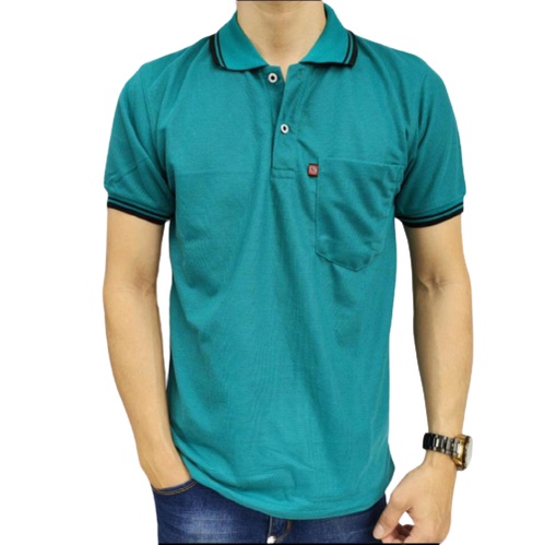 Noveli wear - Kaos pria polo shirt saku dewasa lengan pendek | kaos kerah pria size L XL XXL