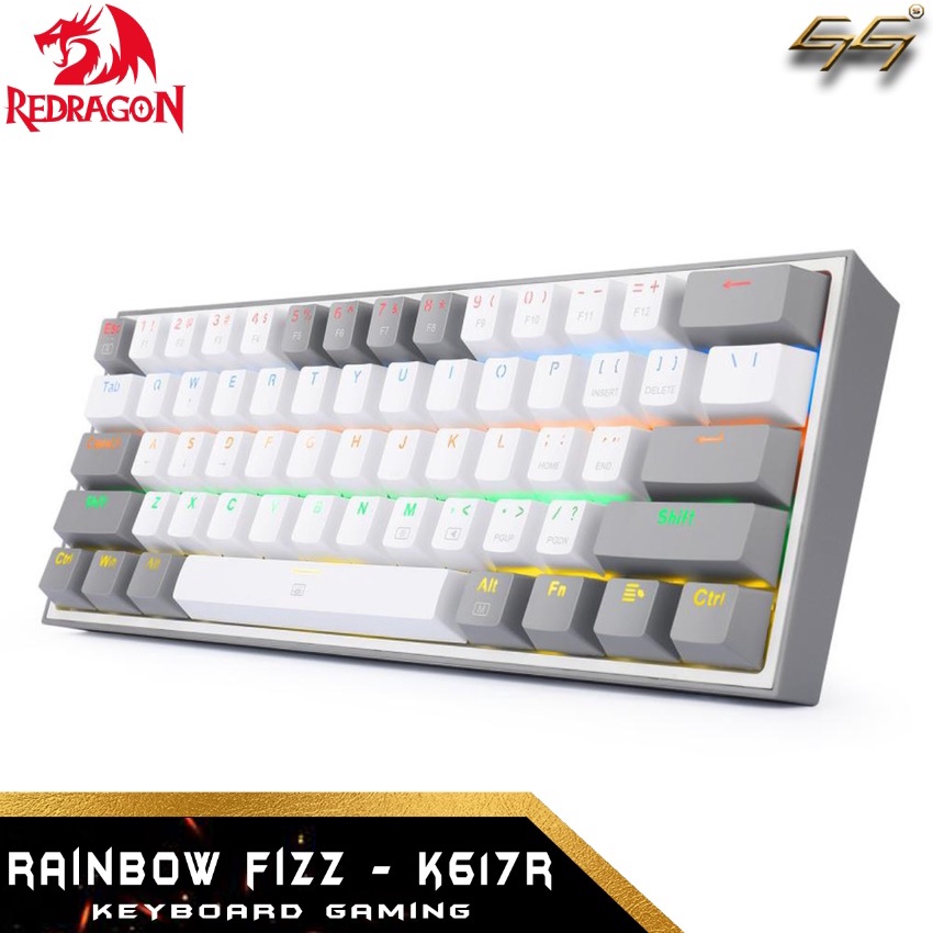 Keyboard Gaming Mechanical 60% Redragon Rainbow FIZZ K617R K617-R 60% Mechanical Gaming Keyboard