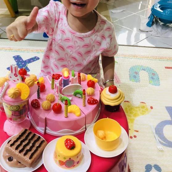 Mainan Edukasi Anak Perempuan Cewek Kue Ulang Tahun Fruit Cake 75 pcs Usia 2 3 4 5 6 Tahun TK SD .