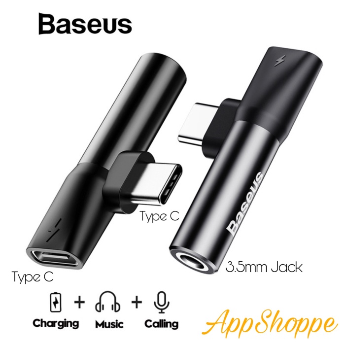 BASEUS Splitter Audio Adapter USB C Jack AUX 3.5mm Type C ORIGINAL