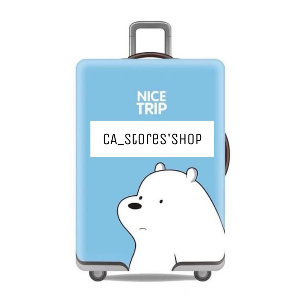 Elastic Luggage Cover We Bare Bears Sarung Pelindung Koper Size S M L XL