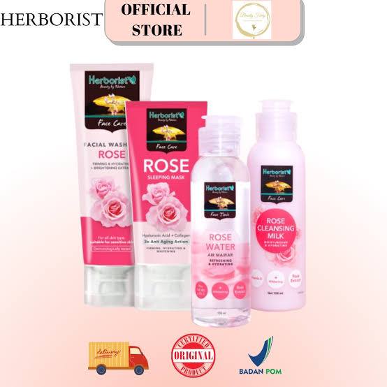 HERBORIST Rose Water Air Mawar / Cleansing Milk / Facial Wash / Sleeping Mask