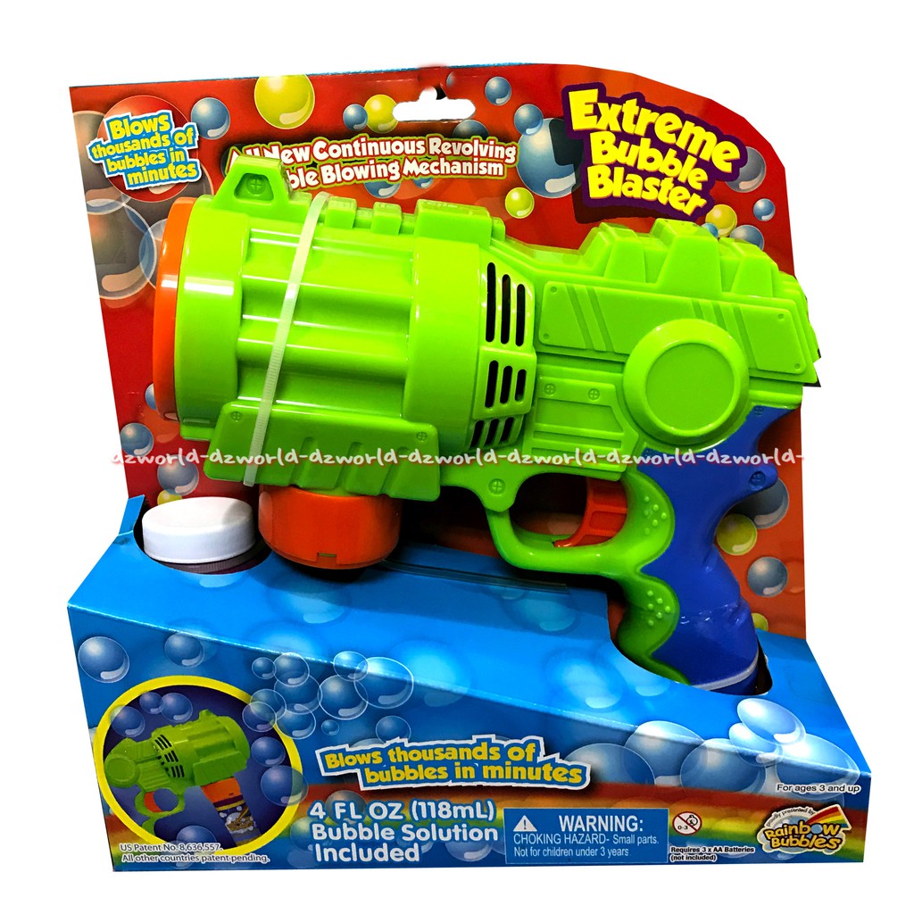 Rainbow Bubble Extreme Bubble Blaster Gun Mainan Gelembung Sabun Bentuk Pistol Pistolan 118ml
