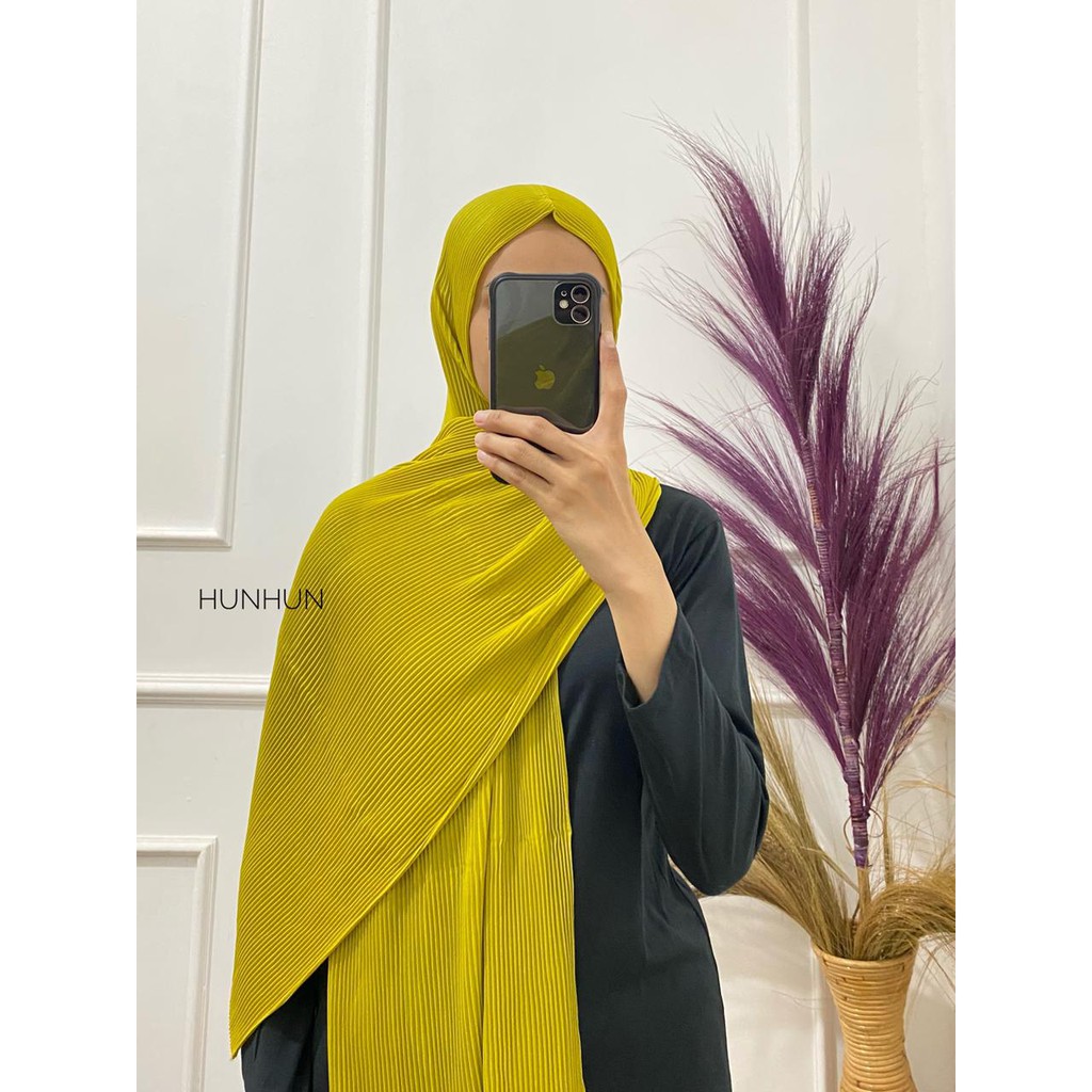 (Full Plisket Ceruty) Pashmina Pasmina Plisket Lidi Premium/ Fatin Jilbab Pasmina-FULCRUT(A)IJOSTABILO