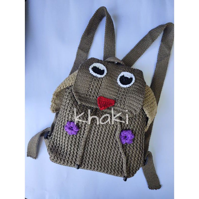 RANSEL RAJUT TEBAL MOTIF OWL/BURUNG HANTU