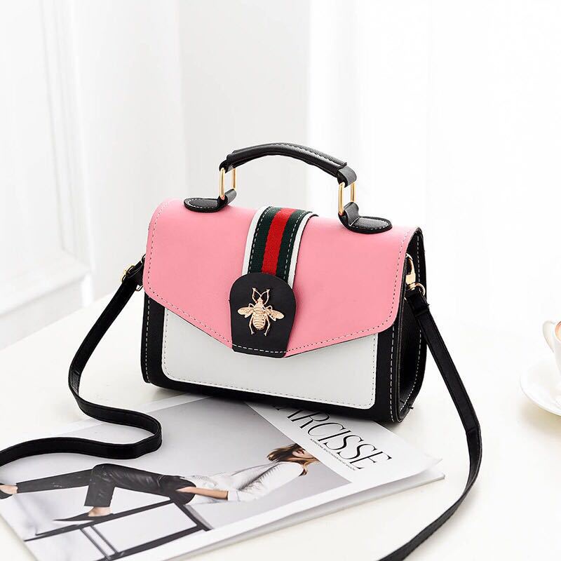♥DPS829♥T116 Tas Bahu Selempang Ukuran Kecil Wanita Strap Lebar dengan Resleting untuk Travel