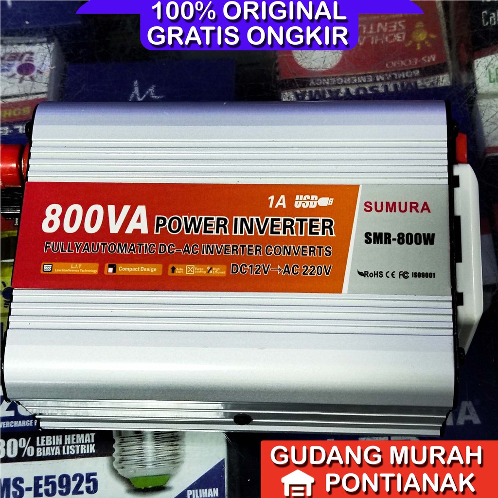 Power Inverter 800 watt 800w Sumura DC to AC aki ke listrik pemerintah