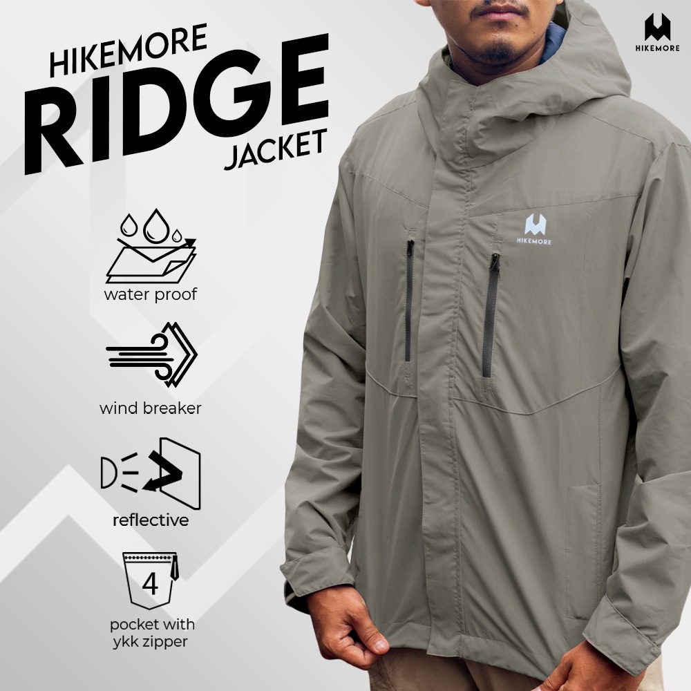 Hikemore Ridge Jaket Gunung Windproof Waterproof Outdoor Original