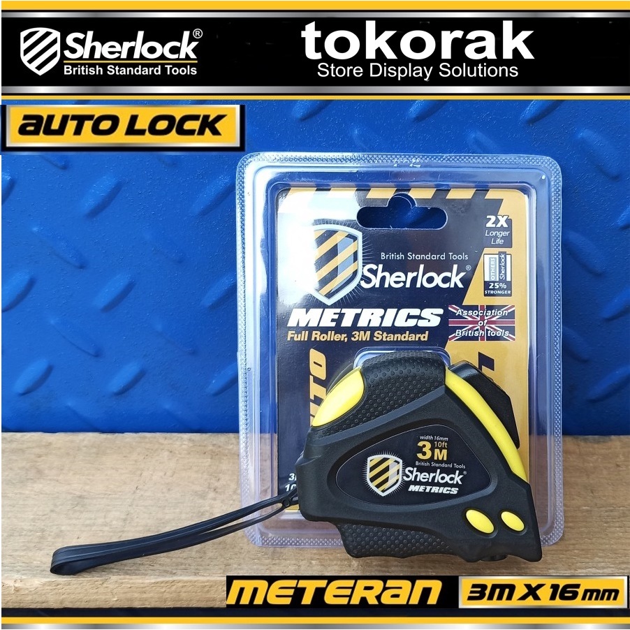 METERAN ROLL 3M X 16MM SHERLOCK - AUTO LOCK METRICS METERAN GULUNG