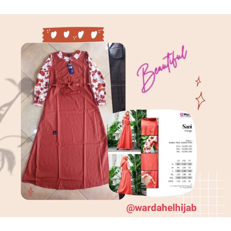 GAMIS MUTIF SANI ORANGE