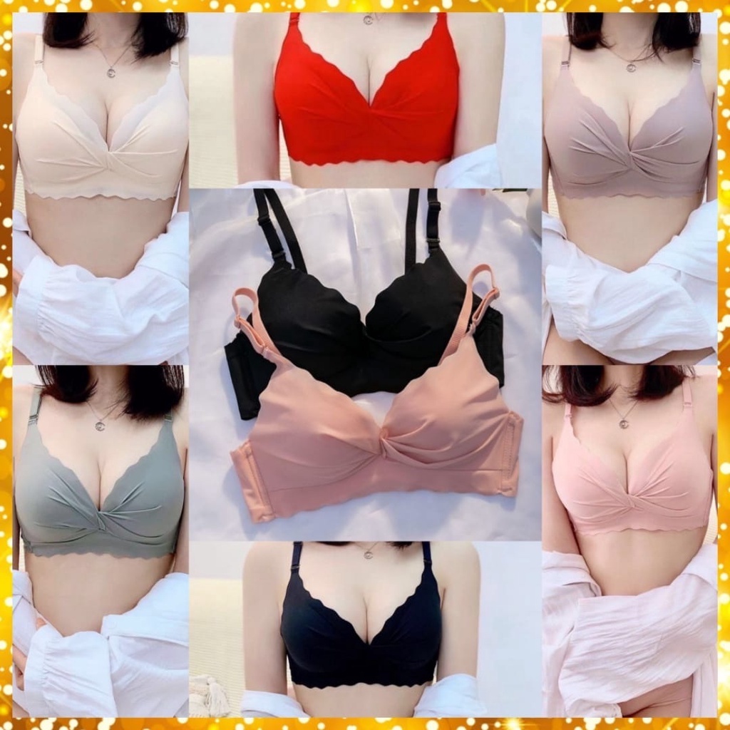 BH Wanita Push-up Bra Import Premium Quality Tanpa Kawat Seamless Dan Lembut Sport Gaya V