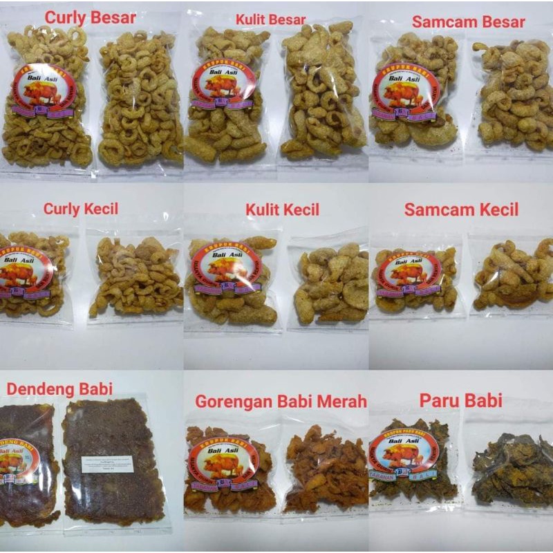 

Bali Asli krupuk kulit babi samcan, curly