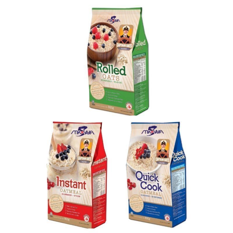 

Captain oats 800gr rolled oats, quick cook, instant