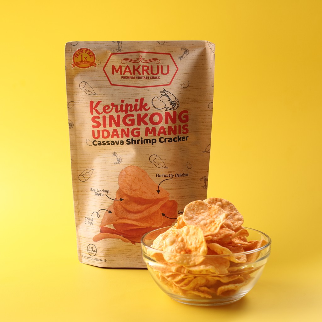 

MAKRUU Keripik Singkong Udang Manis