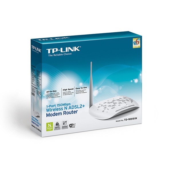 TP-Link TD-W8151N 150Mbps Wireless N ADSL2+ Modem Router