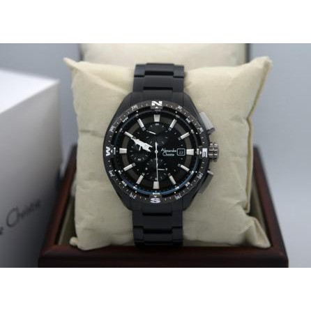 Jam Tangan Cowok Alexandre Christie AC 6436 Full Black Original