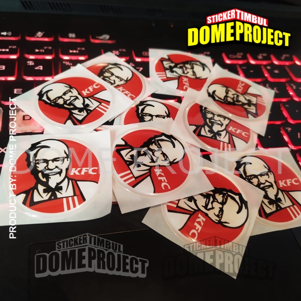 STIKER MOTOR KFC LOGO STIKER 3D RESIN LENTUR STIKER DIAMETER 4CM STIKER MOTOR AKSESORIS SEPEDA MOTOR