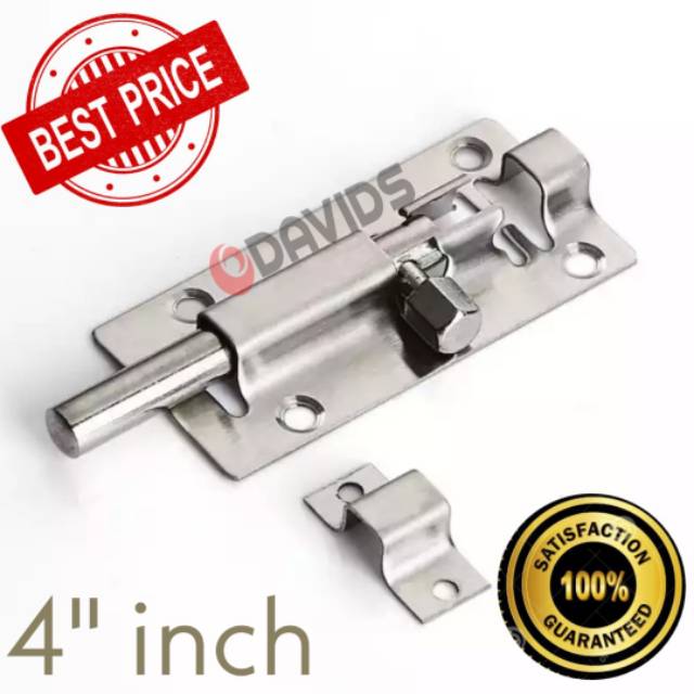 Grendel Pintu Gerendel Jendela Slot Pengunci Stainless Stenlis 4 inch