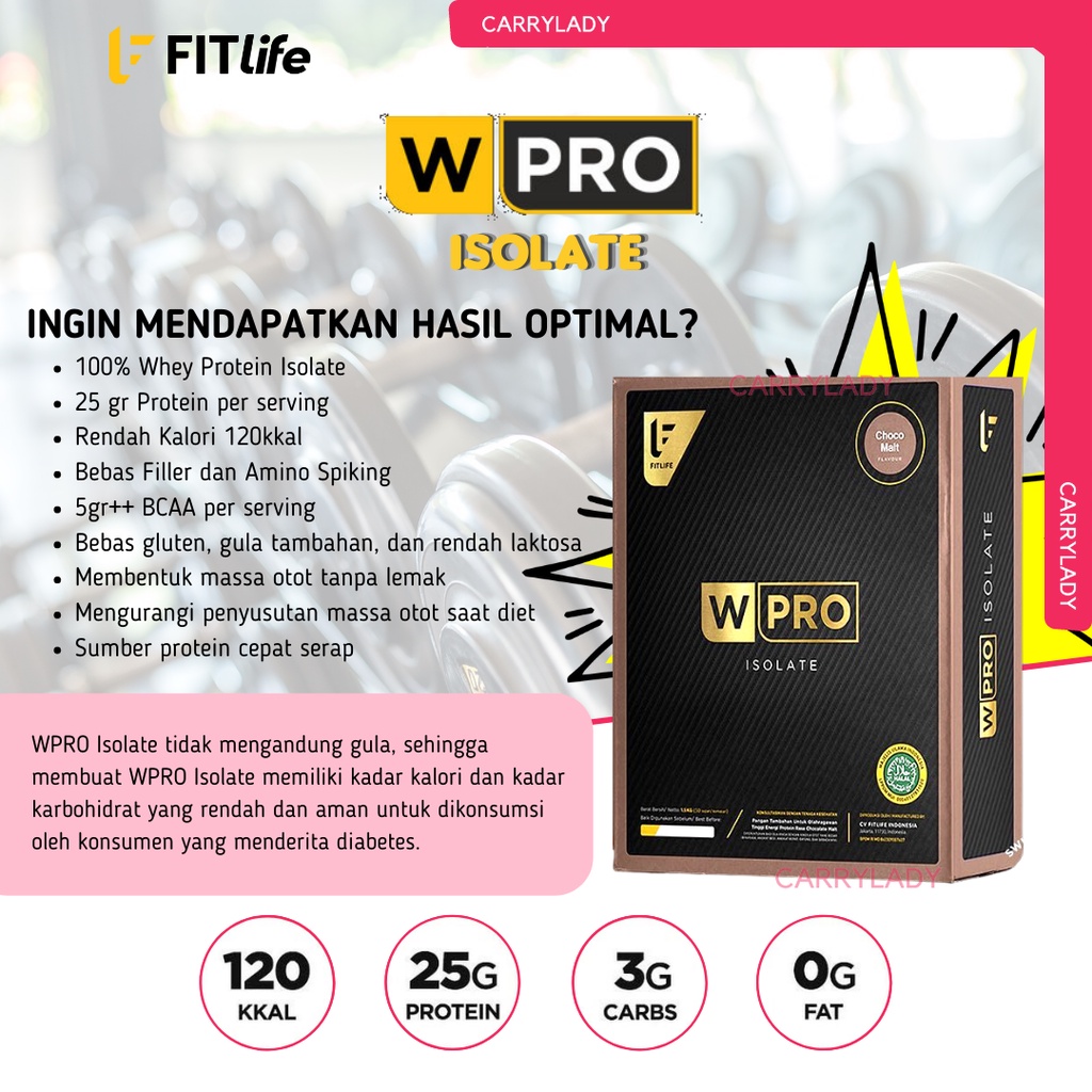 FITLIFE Wpro - Iso Wheypro 3.3lbs 3.3 lbs 50 serving serv Whey Protein Isolate BPOM Halal W pro Isolate