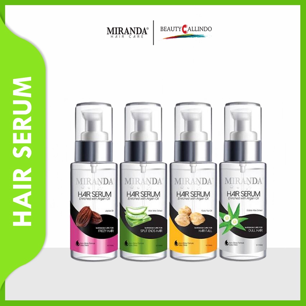 Miranda Hair Serum Rambut 100ml | Aloevera - Jojoba Oil - Eclipta Alba - Kukui Nut Oil