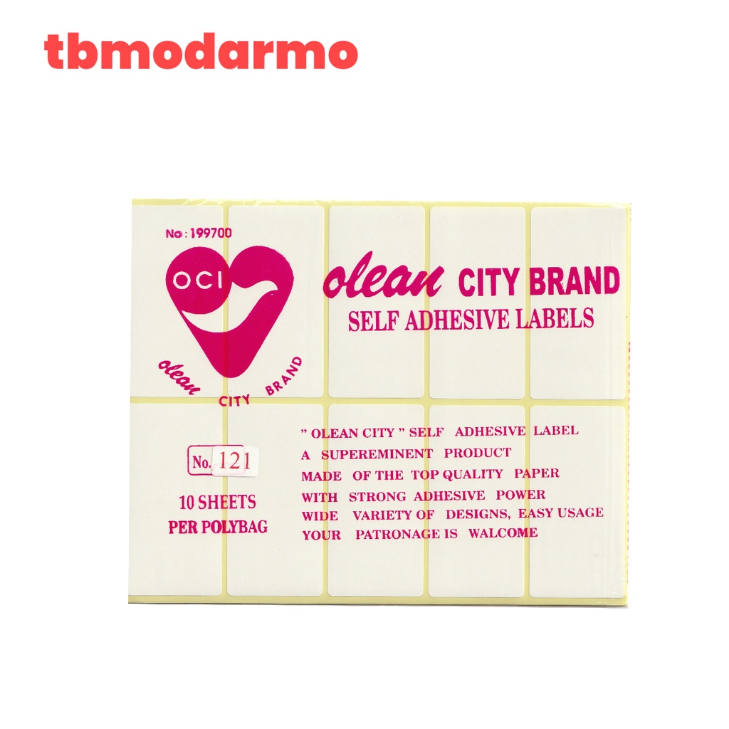 Label Harga Olean City Oci No. 121