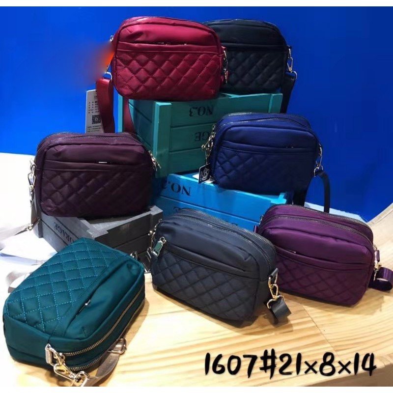 Tas Wanita Import Jinjing dan Selempang BOBO BB1607 1607 Bordir Bahan Parasut Kualitas Super High Qu