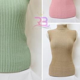 ✿ Turtle Neck Tanktop Rajut / Tank top kerah tinggi rajut wanita / Inner Manset ☆