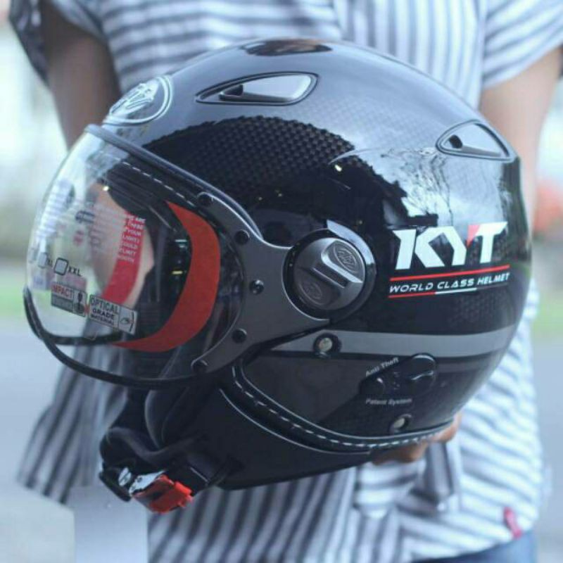 Jual HELM KYT ELSICO MOTIF 3 BLACK METALIK ORI HELM KYT ELSICO HITAM
