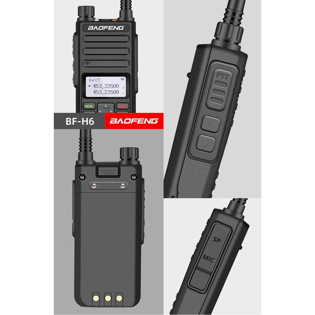 BAOFENG BF-H6 - Dual-Band Handy Radio Walkie Talkie 10W High Power - Radio Panggil Dua Arah BAOFENG