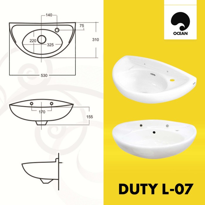 WASTAFEL CUCI TANGAN KERAMIK | DUTY L-07