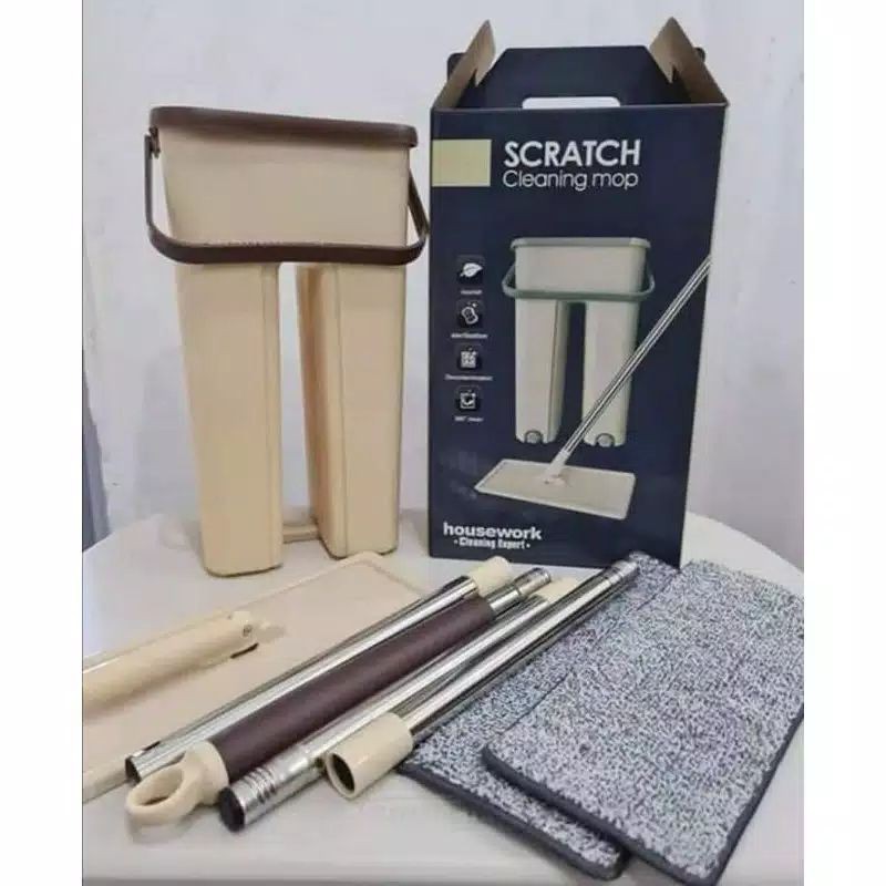 Pel Praktis Scratch Mop Spin Mop Pel Murah Alat Pel Pembersih Lantai Murah