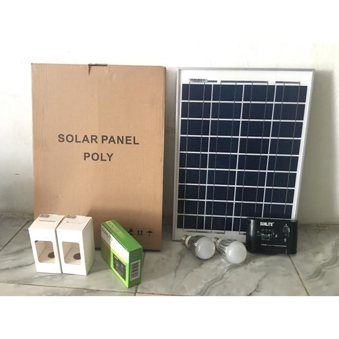 Paket lengkap solar panel 20 wp controller dan lampu murah