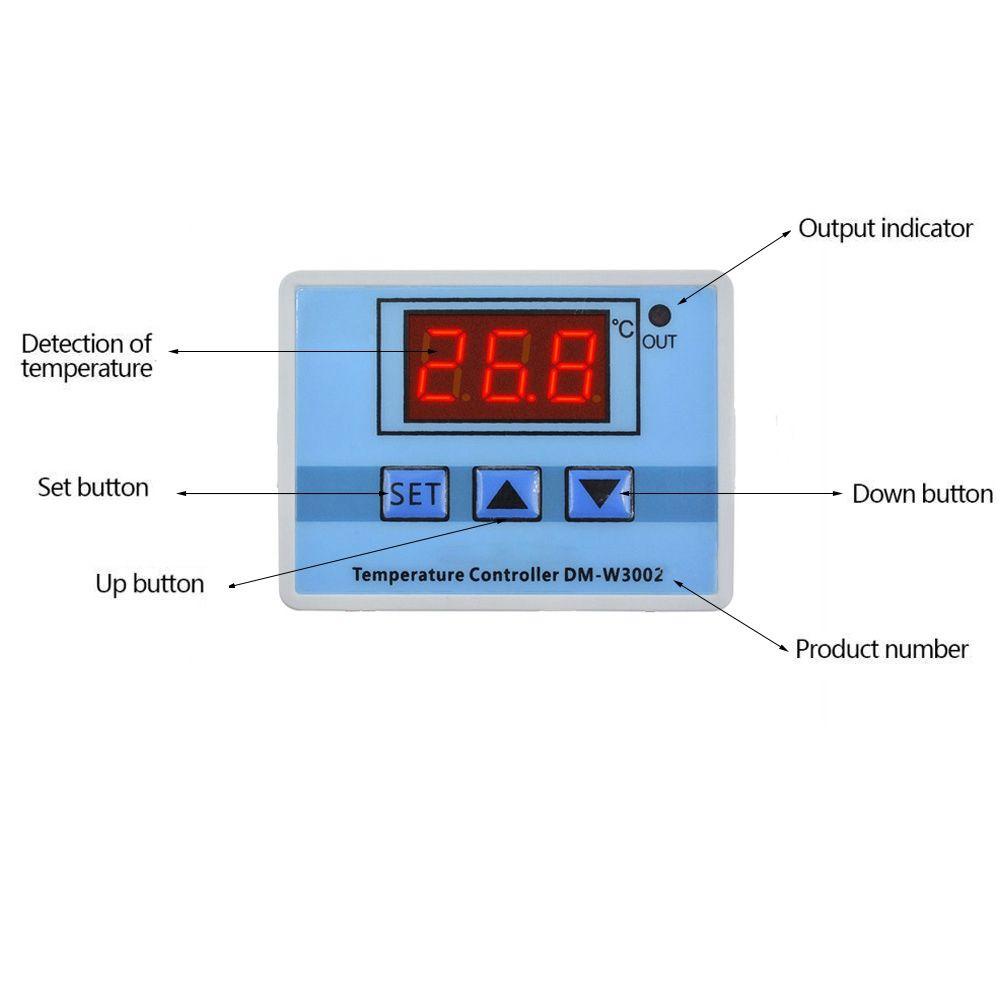 [Elegan] Pengontrol Suhu Dengan Sensor Probe XH-W3002 Switch Heating LED Digital Relay Out Thermostat Control