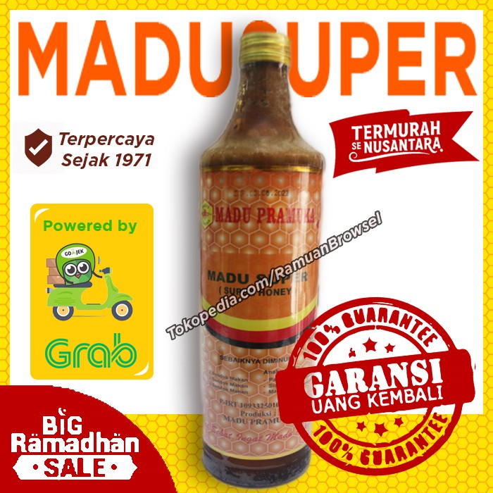 

Madu Pramuka Alami Super 650ml (Madu + Pollen + Royal Jelly) - MMD830
