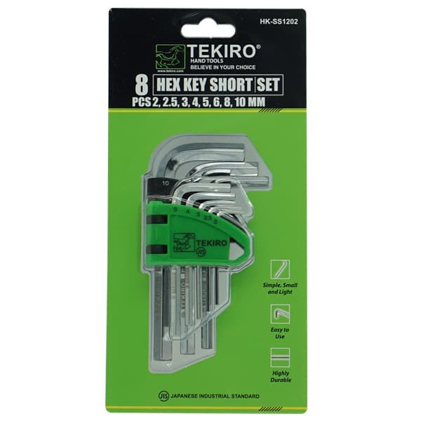 TEKIRO KUNCI L SET 8 PCS MM (PENDEK) /KUNCI L SET TEKIRO/KUNCI L
