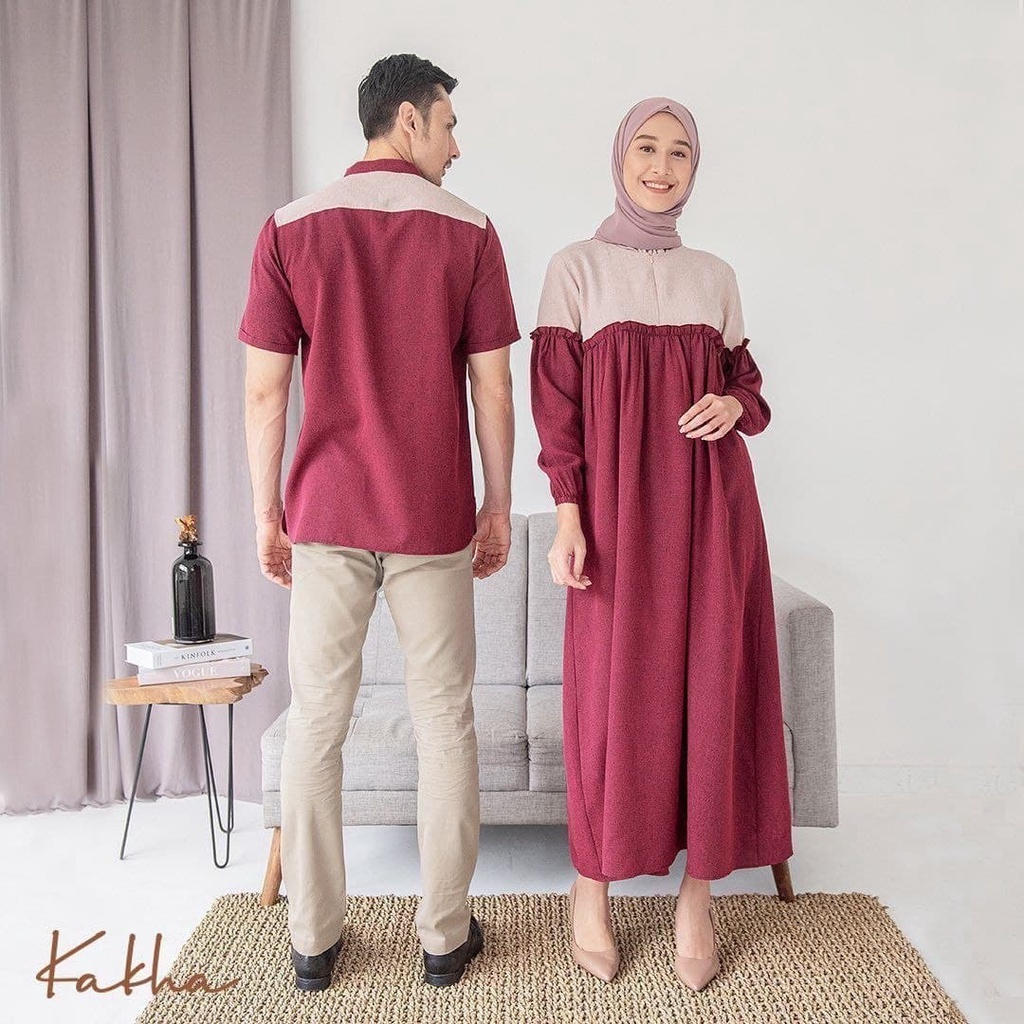 COUPLE KELUARGA MUSLIM BAJU SARIMBIT KELUARGA &quot;KAKHA SERIES' AYAH IBU ANAK LEBARAN SYAR'I BAJU KOKO PRIA GAMIS ANAK