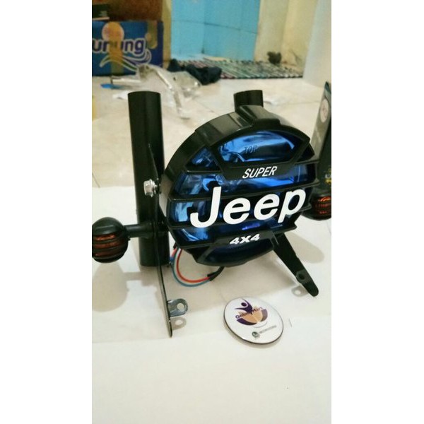 VARIASI RX KING LAMPU JEEP PLUS BREKET HITAM DAN LAMPU SEN